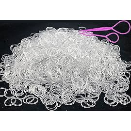 2000 PCS Clear Elastic Mini Ponytail Rubbers Ties, Soft Non-Slip Small Hair Accessories for Girls, with 2 PCS Topsy Tail Tools