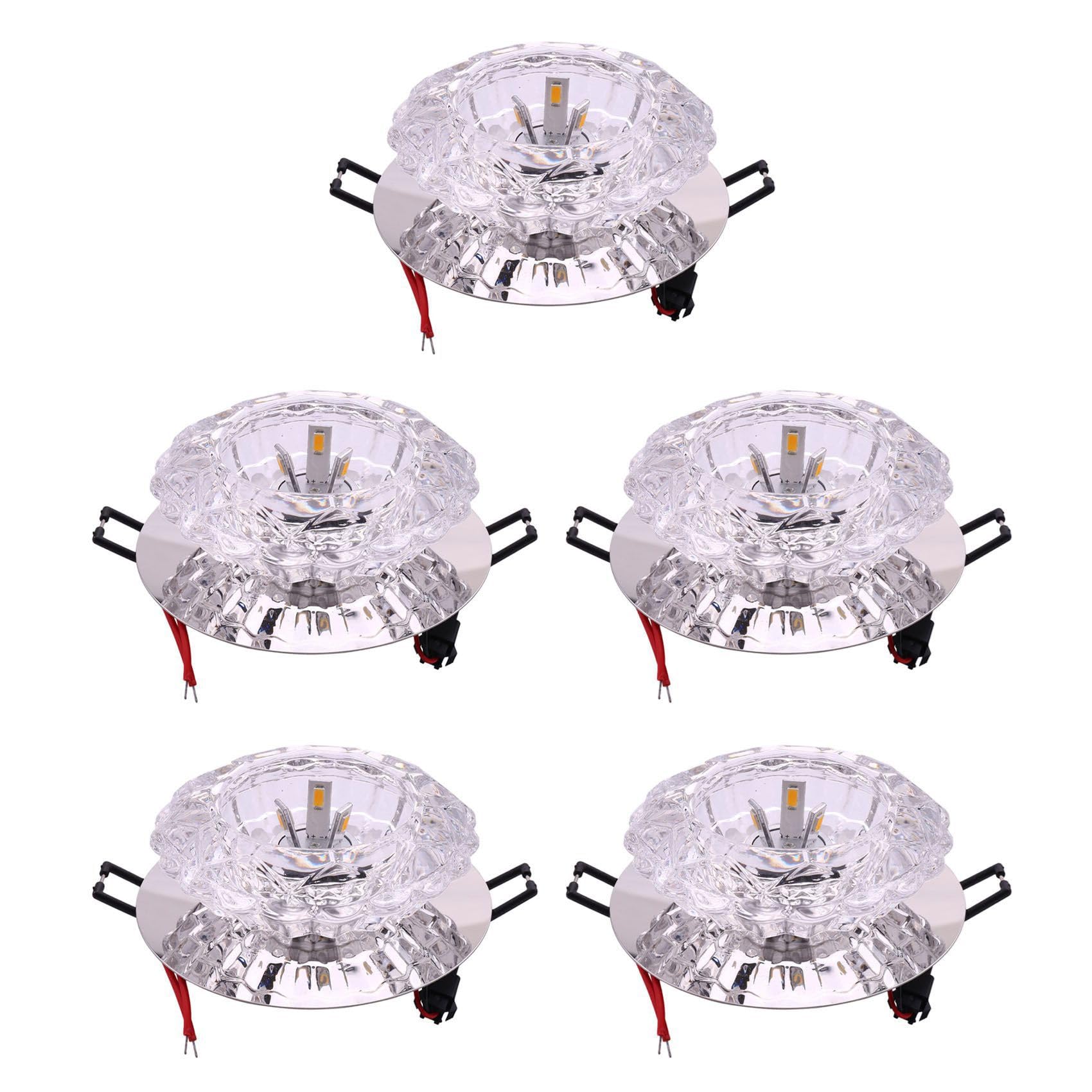 Hndhbfgrt 5X Aisle Flush LED Ceiling Lamp Living Room Crystal Corridor Aisle Lights LED Ceiling Lights Warm White 3W