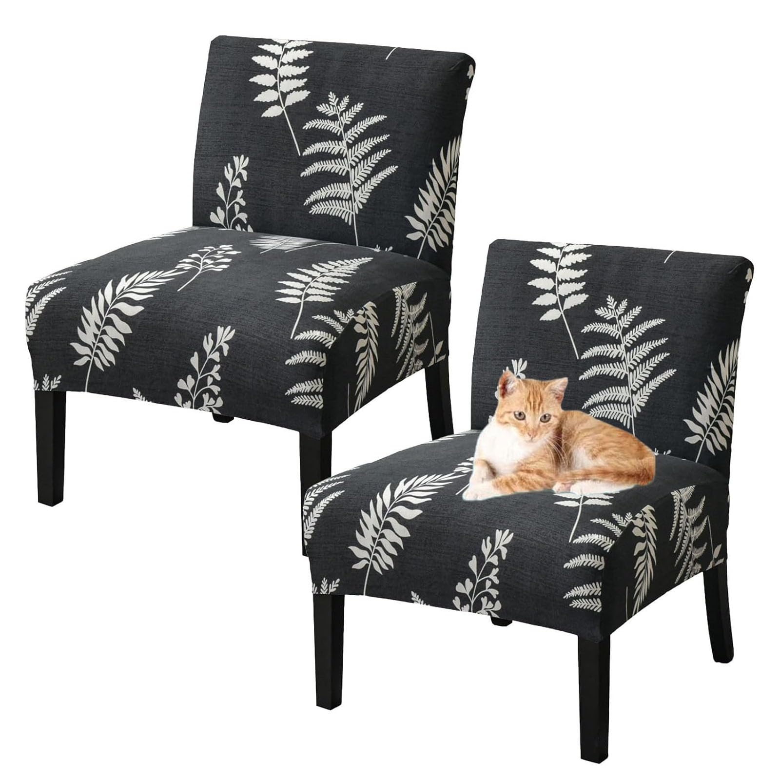 Housses de chaise sans accoudoirs extensibles imprimées lavables pour salle à manger