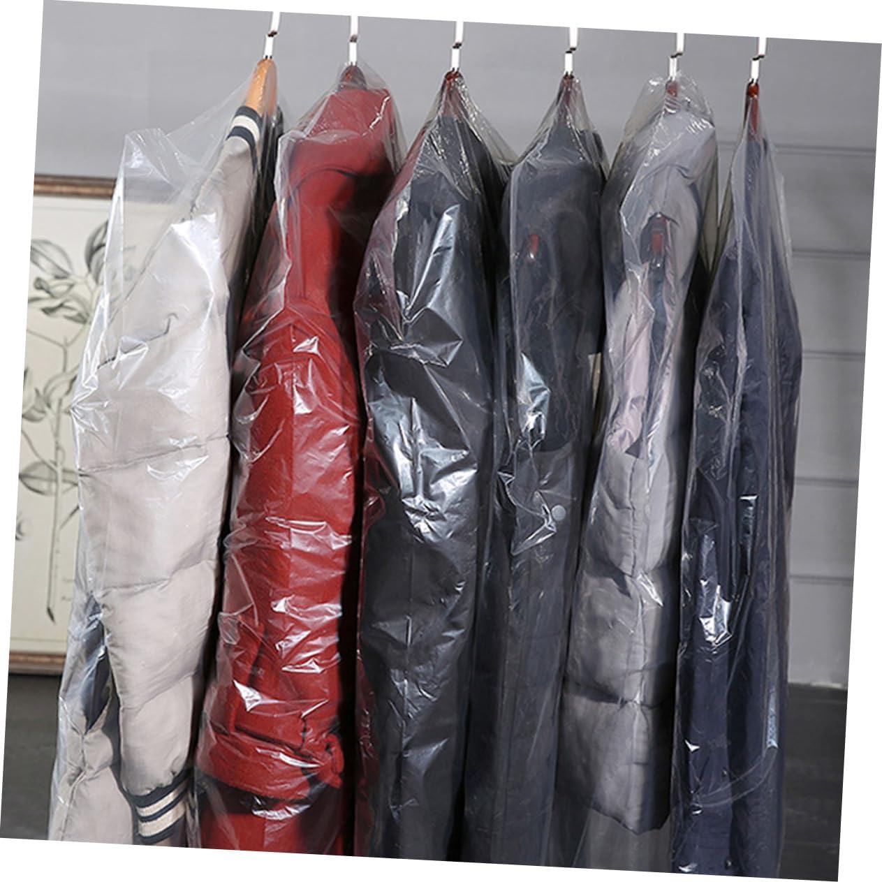 PRETYZOOM 20pcs Garment Bag Dry Cleaning Travel Storage Covers Light Weight Folding Easy to Store for Winter Coats Suits Dresses