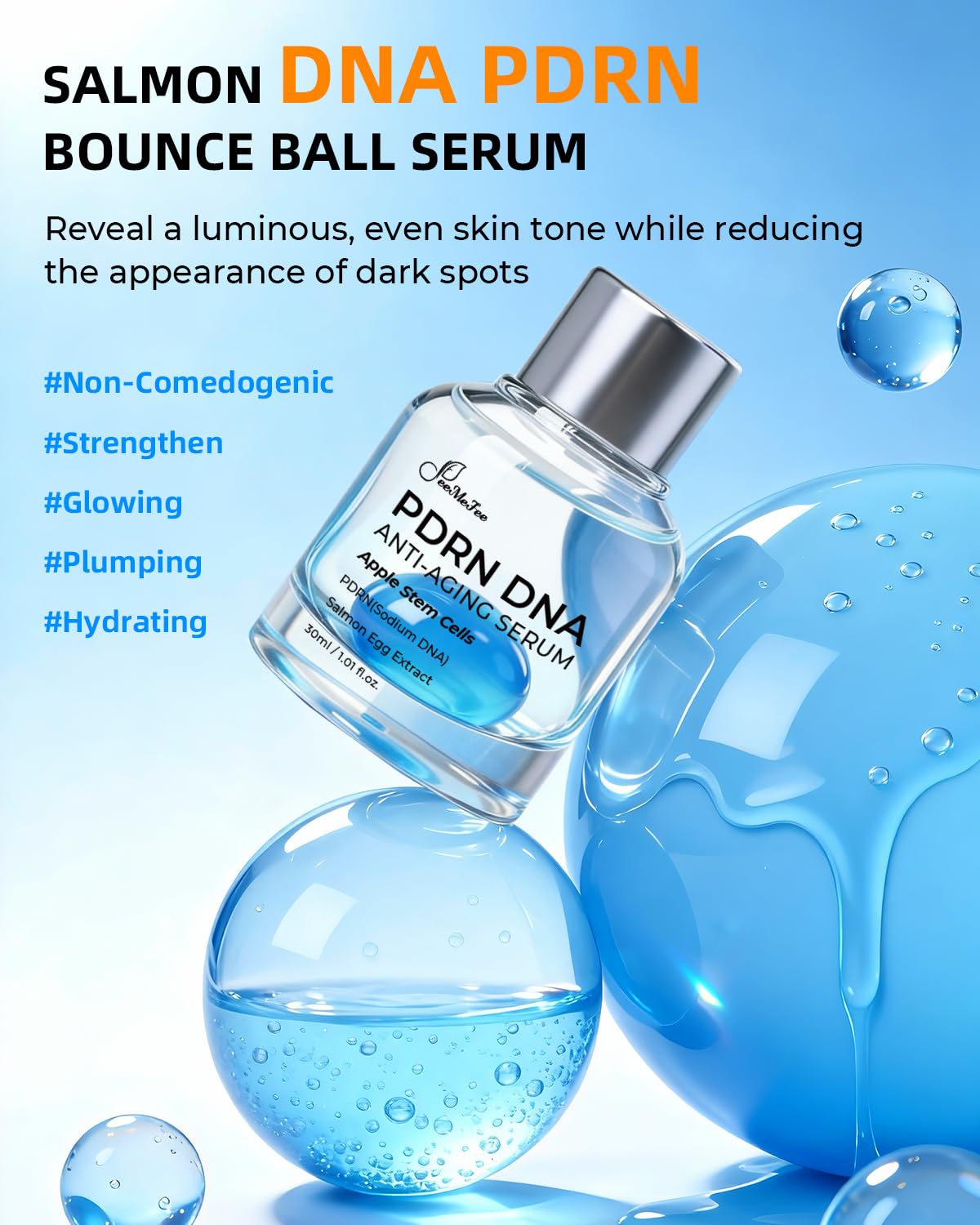 Salmon PDRN DNA Anti-Aging Serum, 8000ppm(PDRN & Salmon Egg), Apple Stem Cells Boun... - Image 2