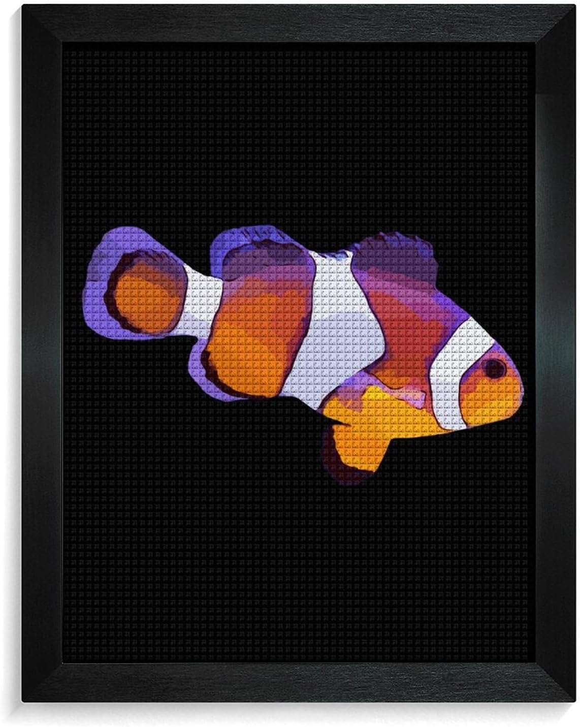 Clownfish Hand Drawn Diamond 5D Painting Kits with Frame DIY Full Round Drill Gem Art Crafts for Home Wall Decor 16 X 20in Blackwood 40 * 50cm
