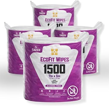 Wet Wipes Alcohol Free - 4 Rolls, 1500 Wipes per Roll - Disposable Cleaning Multi Surface Disinfectant Wipes Bulk - Non Alcohol Hands Surface Cleaning Wipes 6,000 total