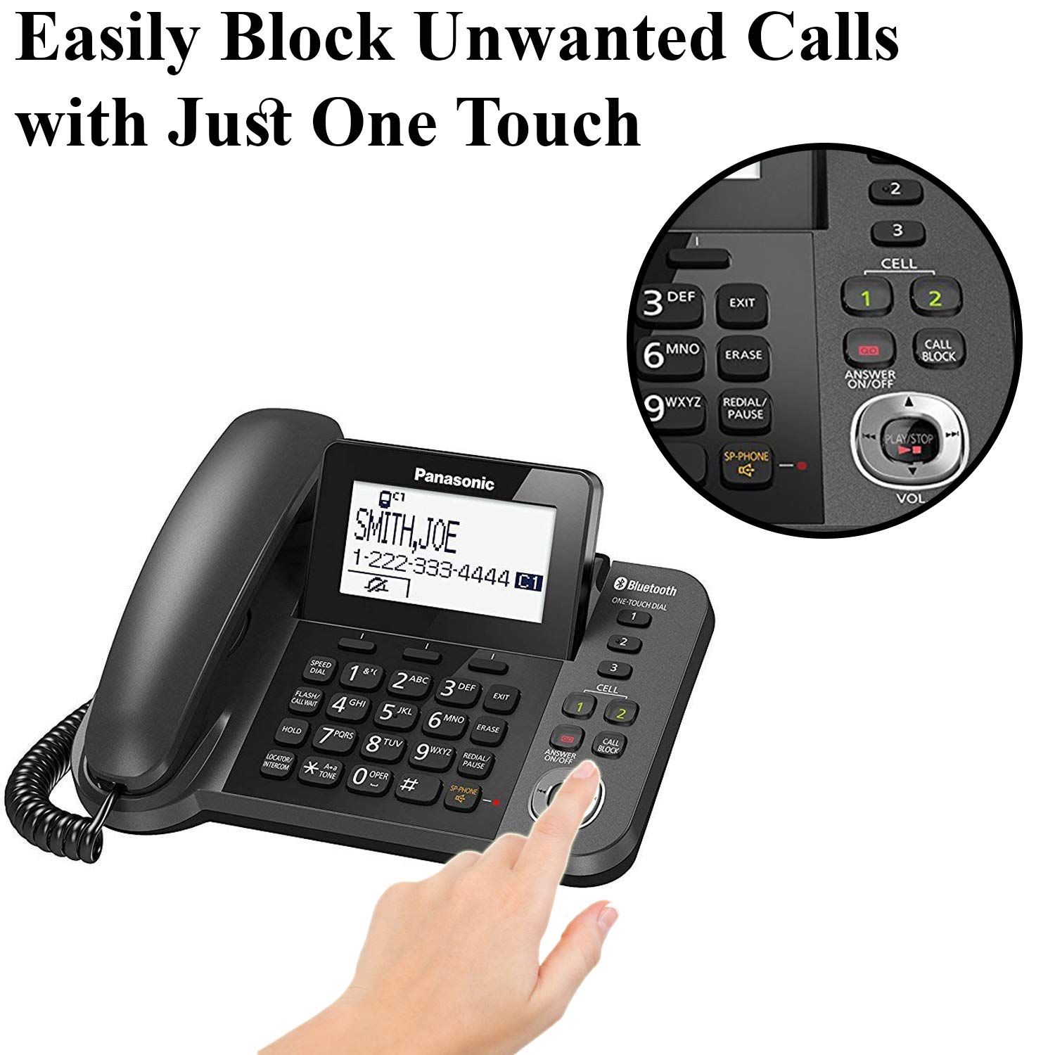 Amazon.com: Panasonic KX-TGF382M Link2Cell Bluetooth Corded