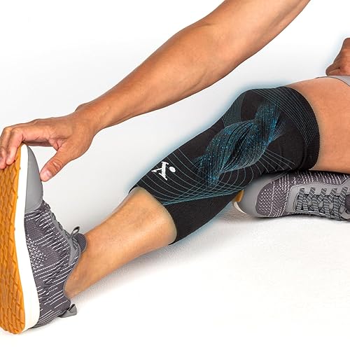 NUFABRX Medicine-Infused Pain Relieving Knee Compression Sleeve for Men & Women with Knee Pain, Arthritis, Tendonitis, and Joint Pain