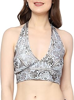 KE KANHA EXPORTS Halter Neck Wrap Top|top for Women|Backless Tops for Women|Halter Neck Tops|Adjustable wrap Waist|Boho Be...