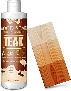 Wood Stain, 8.5oz/250ml Water Based Wood Stain for Indoor and Outdoor Furniture, Cabinet, Wood Panel, Door, Trim and More - Fast Drying, Low Odor＆Non-Toxic, Easy to Apply, Multiple Finishes (Teak)