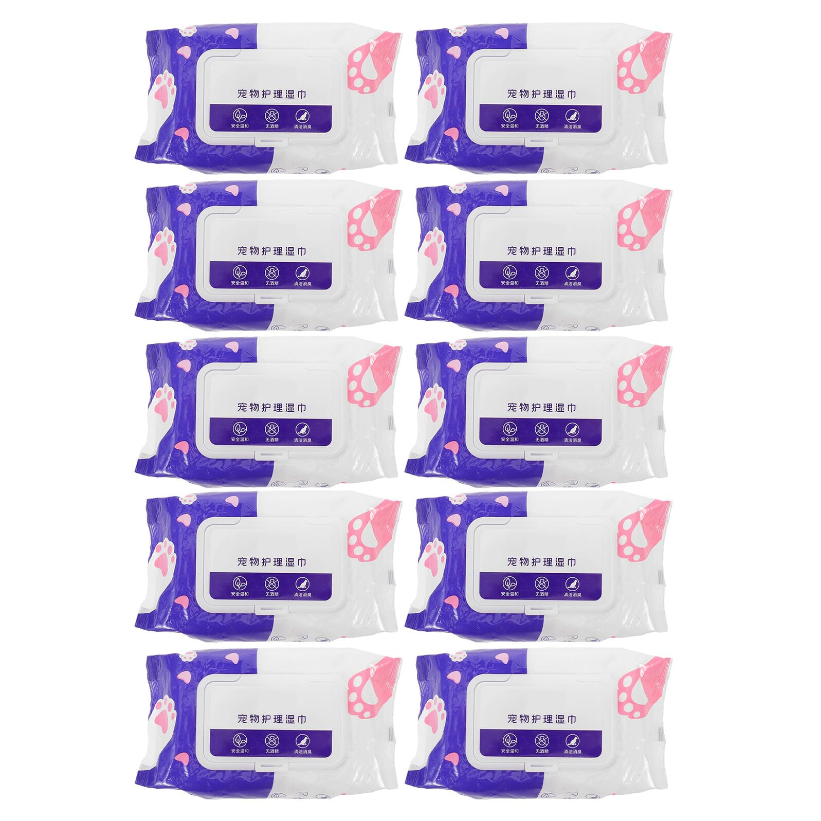 ifundom Lot de 10 Lingettes Nettoyantes Hypoallergéniques pour Animaux de Compagnie 80 Pièces par Paquet Lingettes Douces pour Chiens et Chats, Nettoyant sans Eau pour Pattes,
