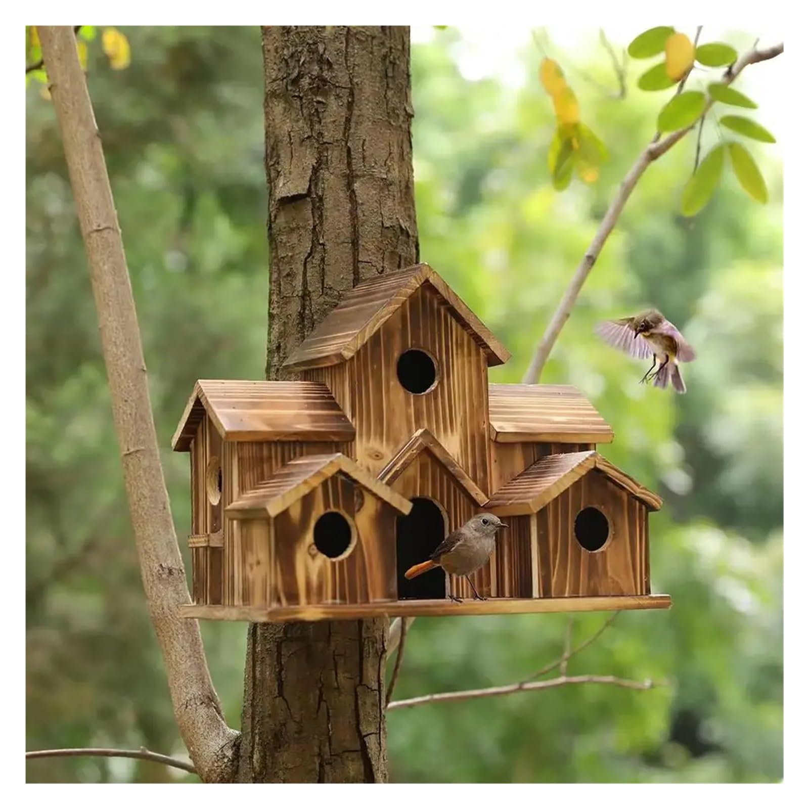 Nistkasten Vogelnest aus Holz for den Außenbereich, Vogelhütte, Kolibri-Haus for Zuhause, Basteln, Wildvogelnest, Garten, Vogelhaus-Dekoration