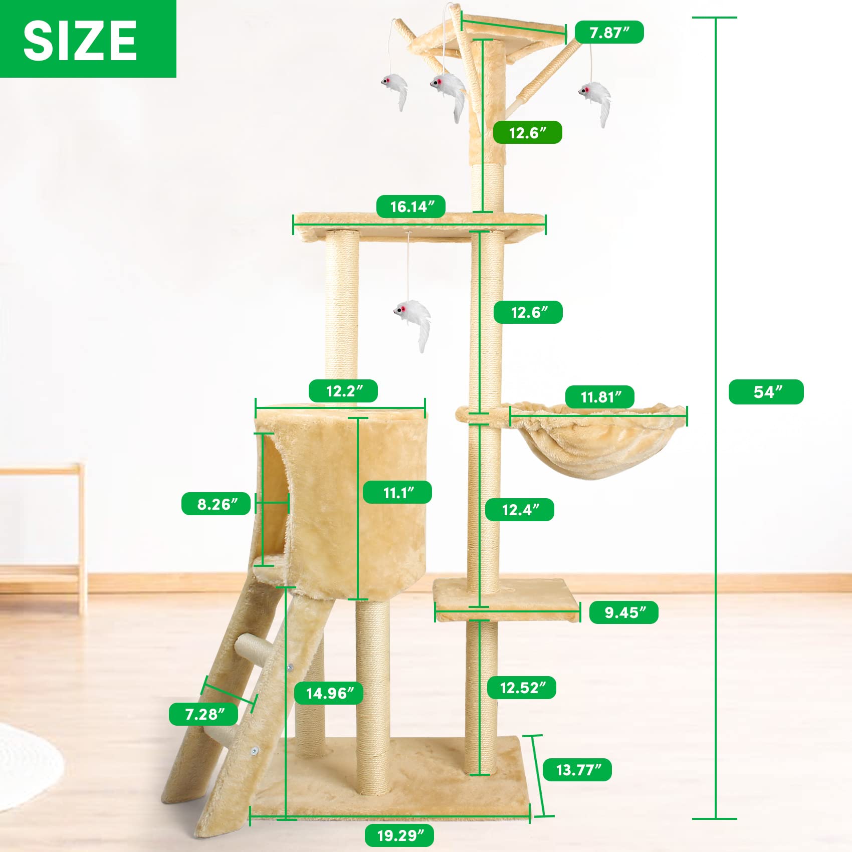 136cm猫タワーツリー Amazon.co.jp: 54インチ キャットツリー 屋内猫用 スクラッチ