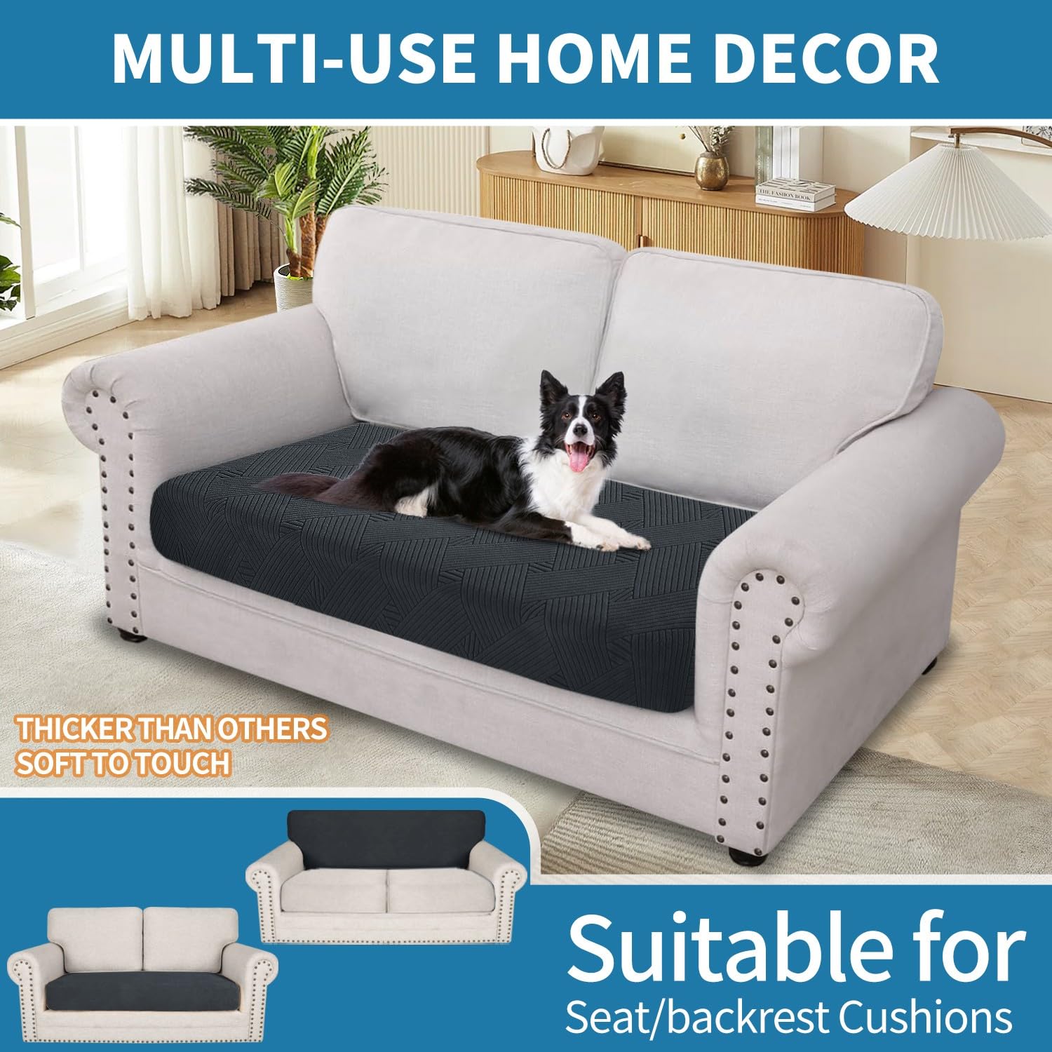 Ystyle Sofa Sitzkissenbezug Stretch, Sofa Sitzbezug, Elastischer Kissenbezüge, Sofa Sitzkissen Sofa Überzug Couch Überzug Schonbezug Sofabezug Sofaschoner (Grau, 2 Sitzer)