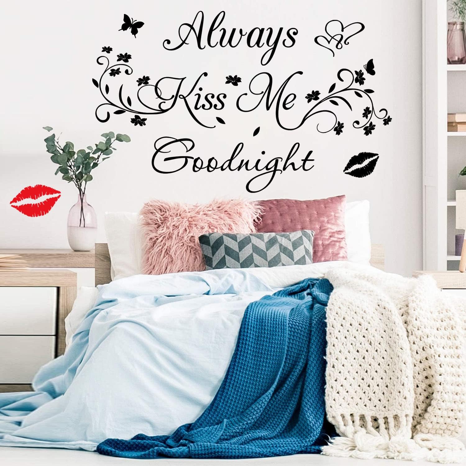 Aeways Kiss Me Goodnight Wall Stickers Decals Wall Decor Home Decorations