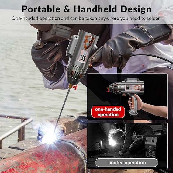Handheld ARC Stick Welder 140A 110V,lightweight Portable inverter handheld welder Gun capable of DC Stick for Hobby DIY Projects Home Use. Arc force and Anti-Stick With Welding Tools