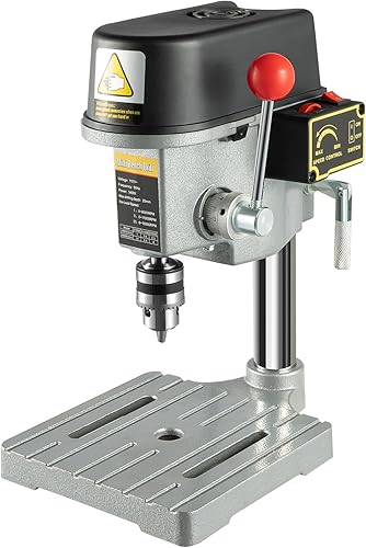 Mini banco de prensa de taladro de 340 W, mini prensa de taladro de banco, banco de trabajo portátil con 3 velocidades ajustables, herramienta de