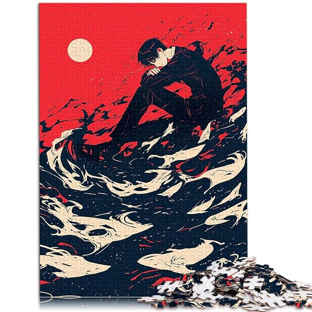 Foto 2 de 6 de Rompecabezas para Adolescentes de 1000 Piezas Chico de Anime en Rojo y Negro Juego Familiar para y decoración…