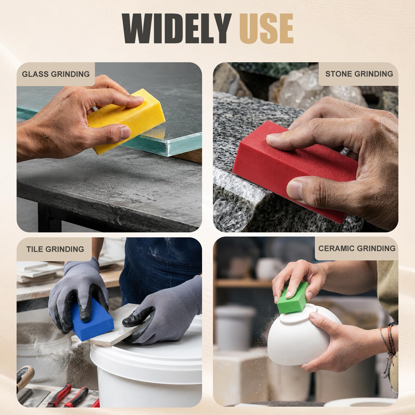 Diamond Sanding Blocks - Polishing Pads for Tile & Glass -7