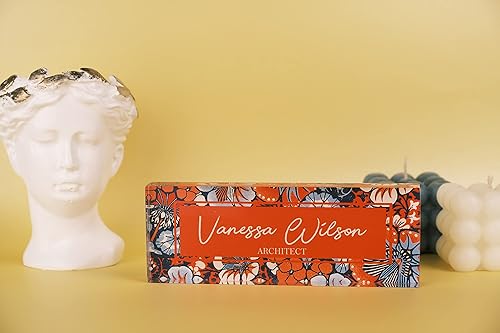 Miniatura 5 de Placa de nombre de escritorio personalizada, decoración de escritorio de oficina grabada personalizada con plexiglás profesional impreso UV,