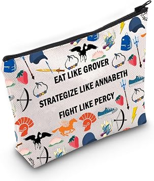 Percy Movie Makeup Bag Book Lover Blood Movie Fans Gift Jakson Cosmetic Bag EAT LIKE GROVER