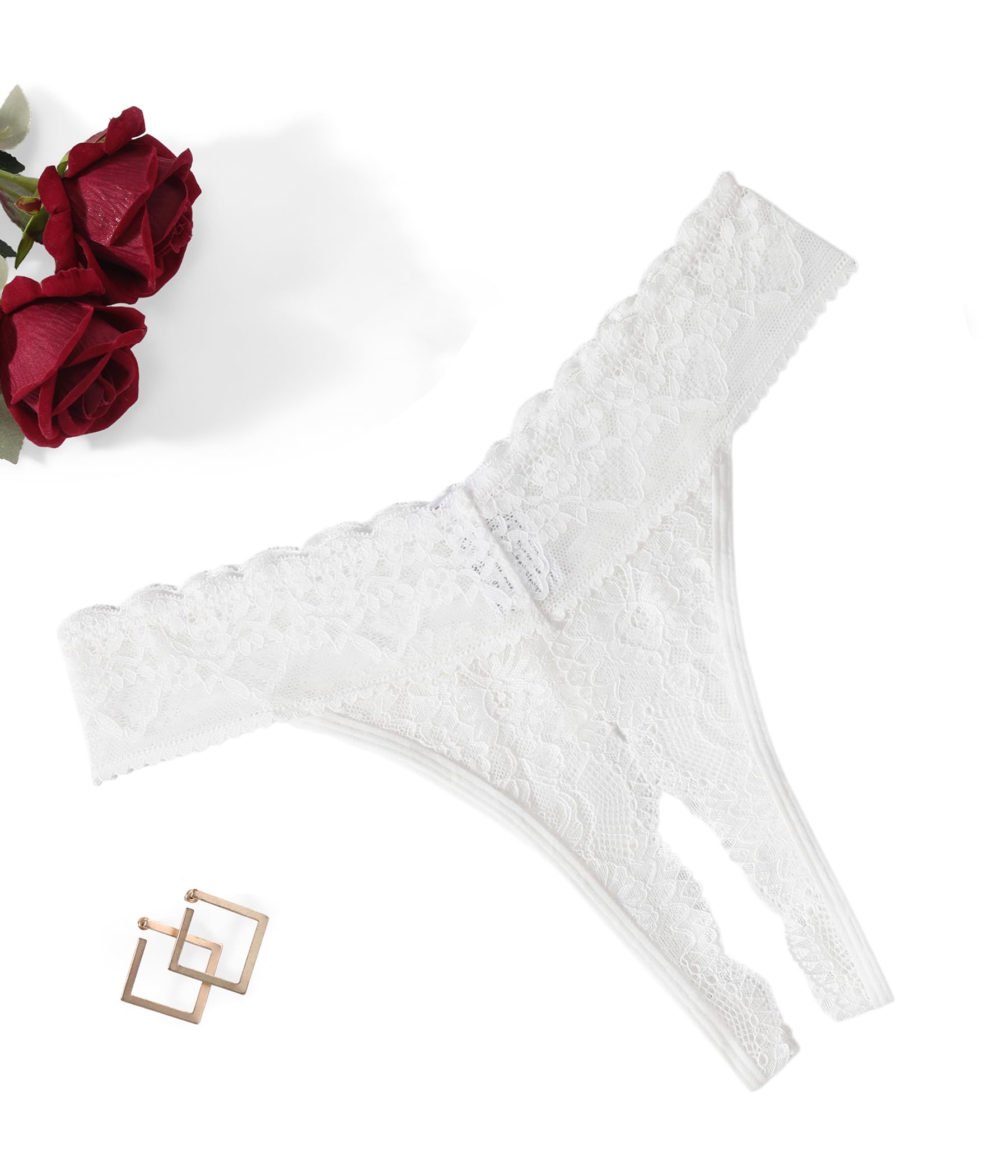 Avidlove Womens Lace Panties Low Waist Thong T Back Hollw Out Underwear