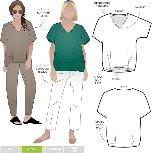 Estilo Arcpatrón de costura para túnicas Daphne