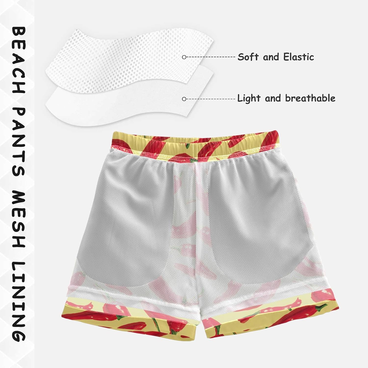 Red Spicy Chili Pepper Boys Swim Trunks Vegetables Summer Toddler Beach Board Shorts Kids Swimsuit Swimwear M