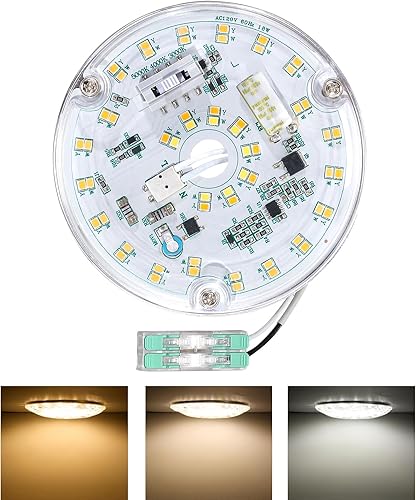Kit de Reemplazo de Luz LED para Ventilador de Techo de 4 Pulgadas 18W 2100LM, Kit de Luz LED para Ventilador de Techo 3CCT 3000K 4000K 5000K, Kit