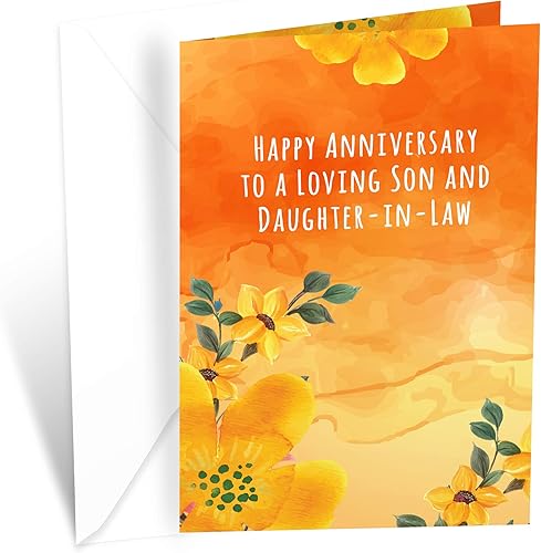 Prime Greetings Tarjeta de aniversario para el hijo y la nuera Son,novio,color fantasía (Daughter),Mamá y