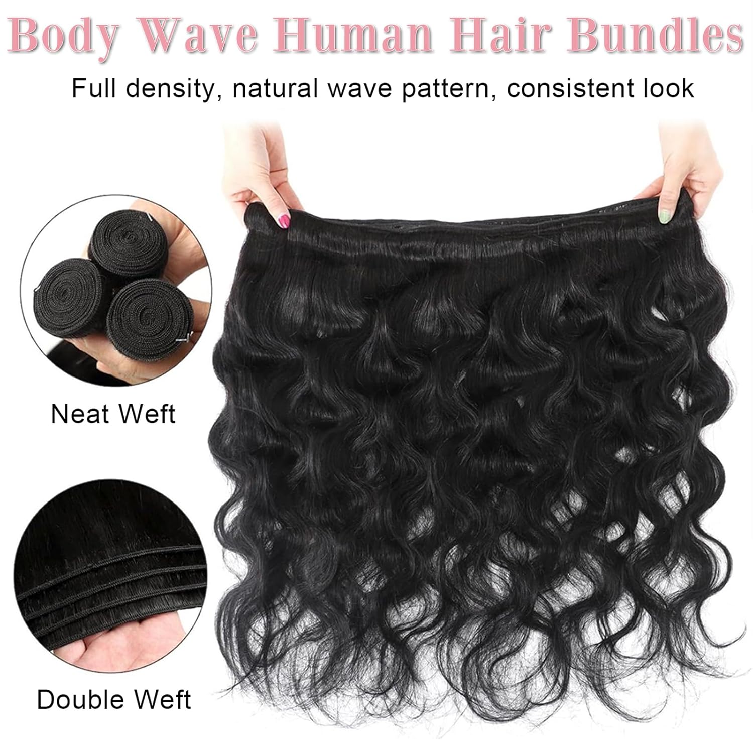12A Body Wave Bundles Human Hair 1 Bundle 18 Inch 100% Unprocessed Brazilian Virgin Body Wave Human Hair Bundles for Women Natural Black