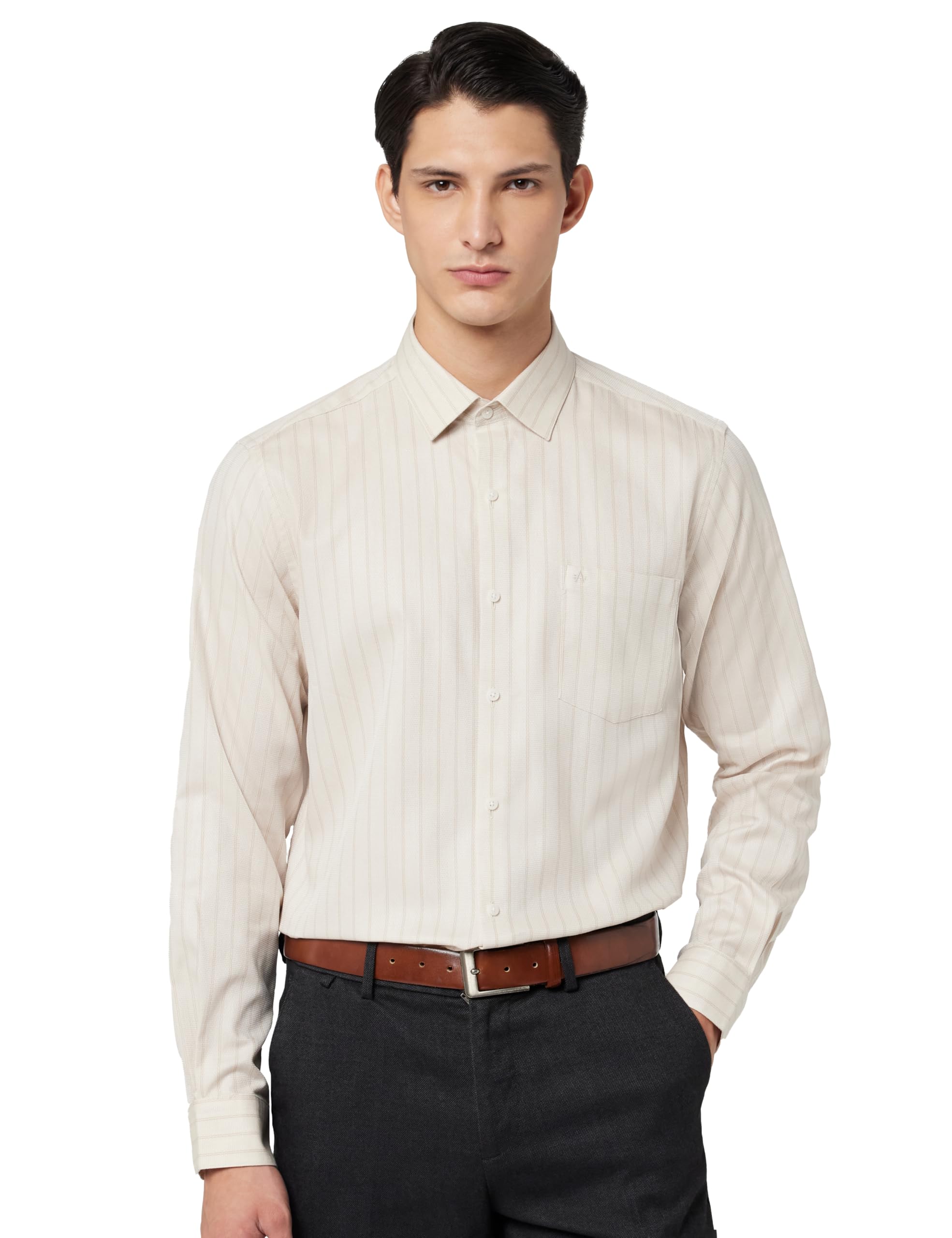 arrow Men Slim fit Cotton Patterned Weave Long Sleeves Cutaway Collar Shirt-picture-46