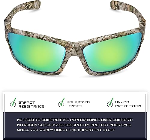 Miniatura 332 de Nitrogen - Gafas de sol deportivas polarizadas envolventes para hombre y mujer, UV400, para conducir, pescar, correr, andar en bicicleta, gafas