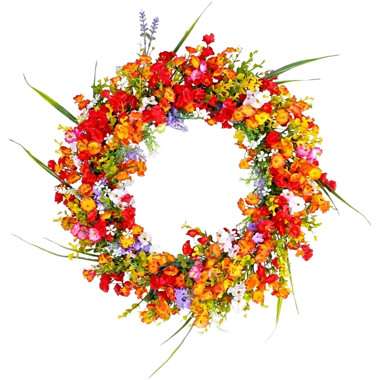 Couronne florale multicolore pour c&eacute;l&eacute;brer chaque saison avec une d&eacute;coration d'int&eacute;rieur vive
