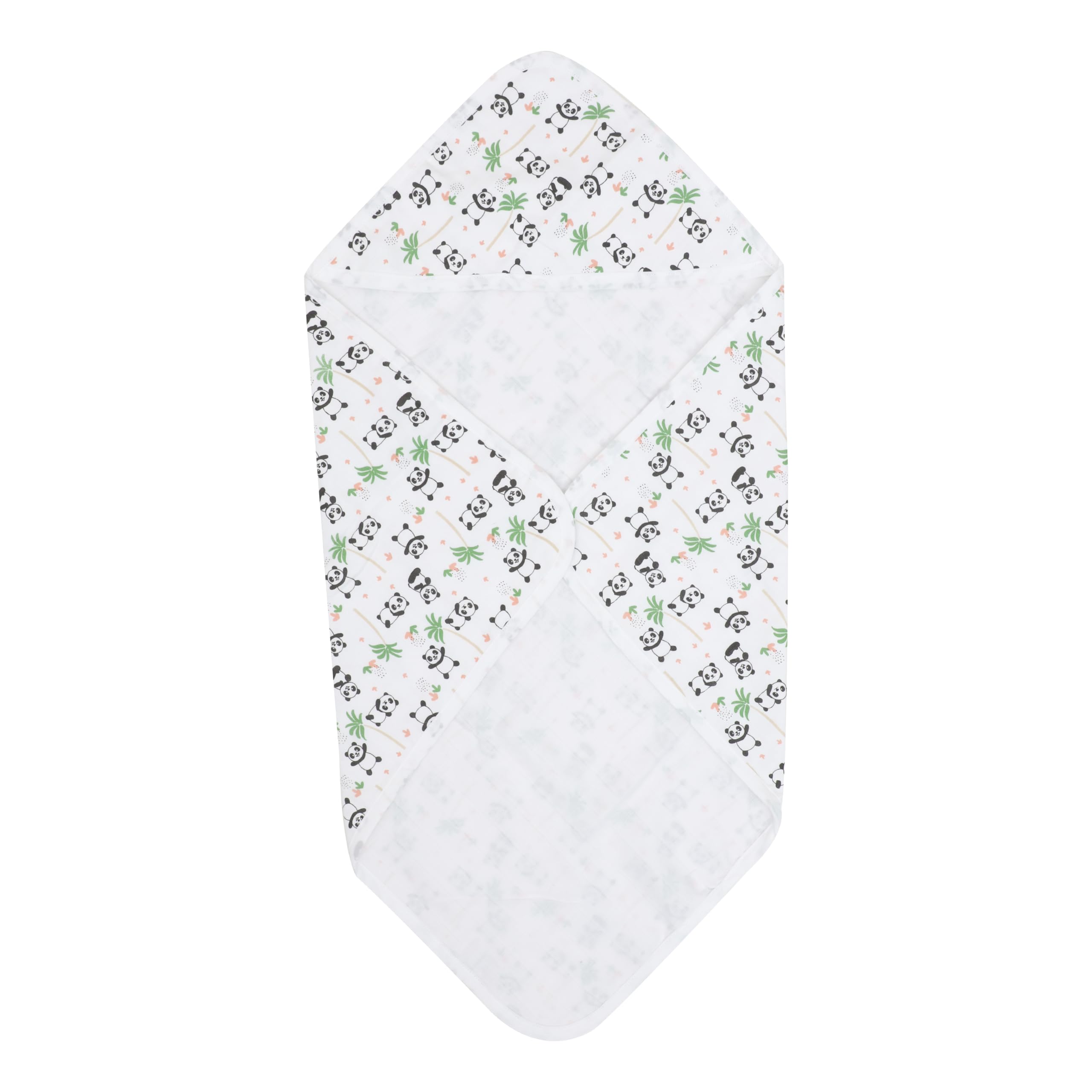 SmileyButtons Muslin Hooded Towel 2 Layer (Baby Wrap Receiving Blanket) I Bamboo Buddy I Preferable for Newborn -12 M (60 X 60 Cm) I 1 Piece