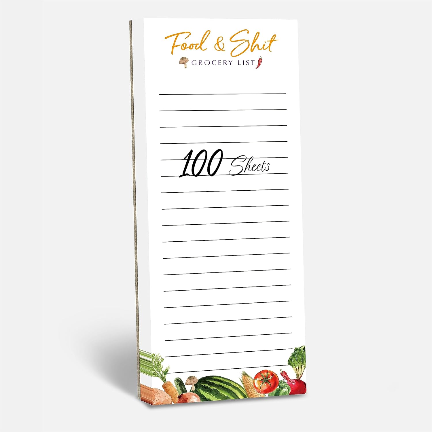 Hebayy 100 Sheets Grocery List, Magnetic Food&Shit Funny Shopping List Fresh Style Magnet Notepad Memo Note To Do List Planner for Refrigerator (3″ x 8″)