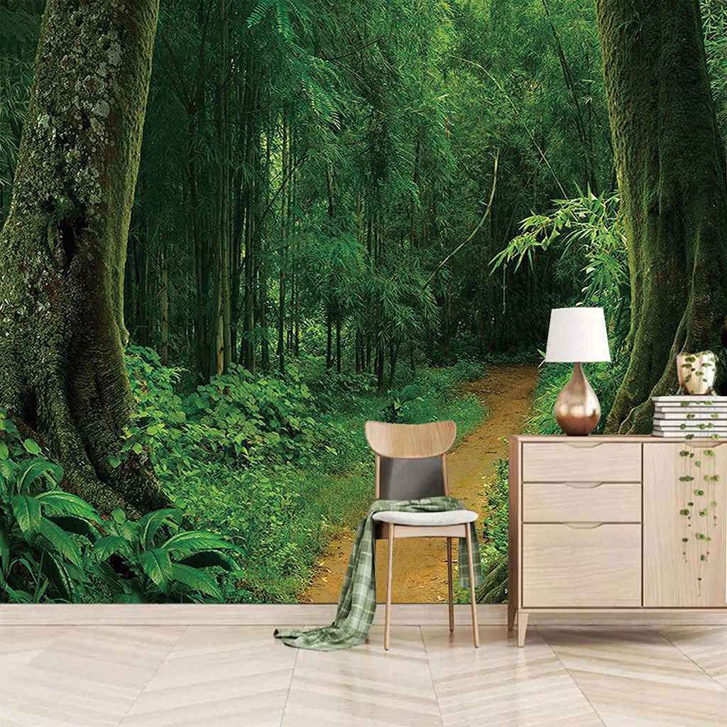 Papier Peint Canevas 3D Paysage Vert 300x210 cm pour Salon