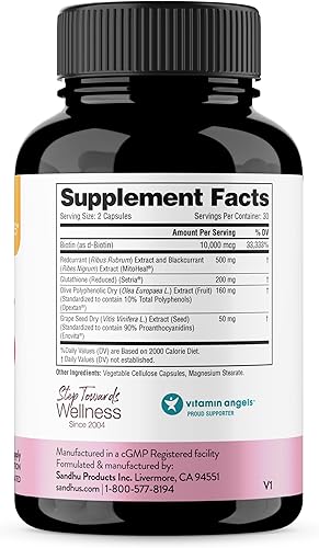 Miniatura 3 de Sandhu's Beauty5 cápsulas, 60 cápsulas vegetarianas, 30 porciones, suplemento para el cuidado de la piel, suplemento para el cabello, la piel y las