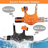 Vista 3 de Kuoser Chaleco salvavidas para perros con rayas reflectantes, chaleco salvavidas ajustable de alta visibilidad, antidesgarros, salvavidas