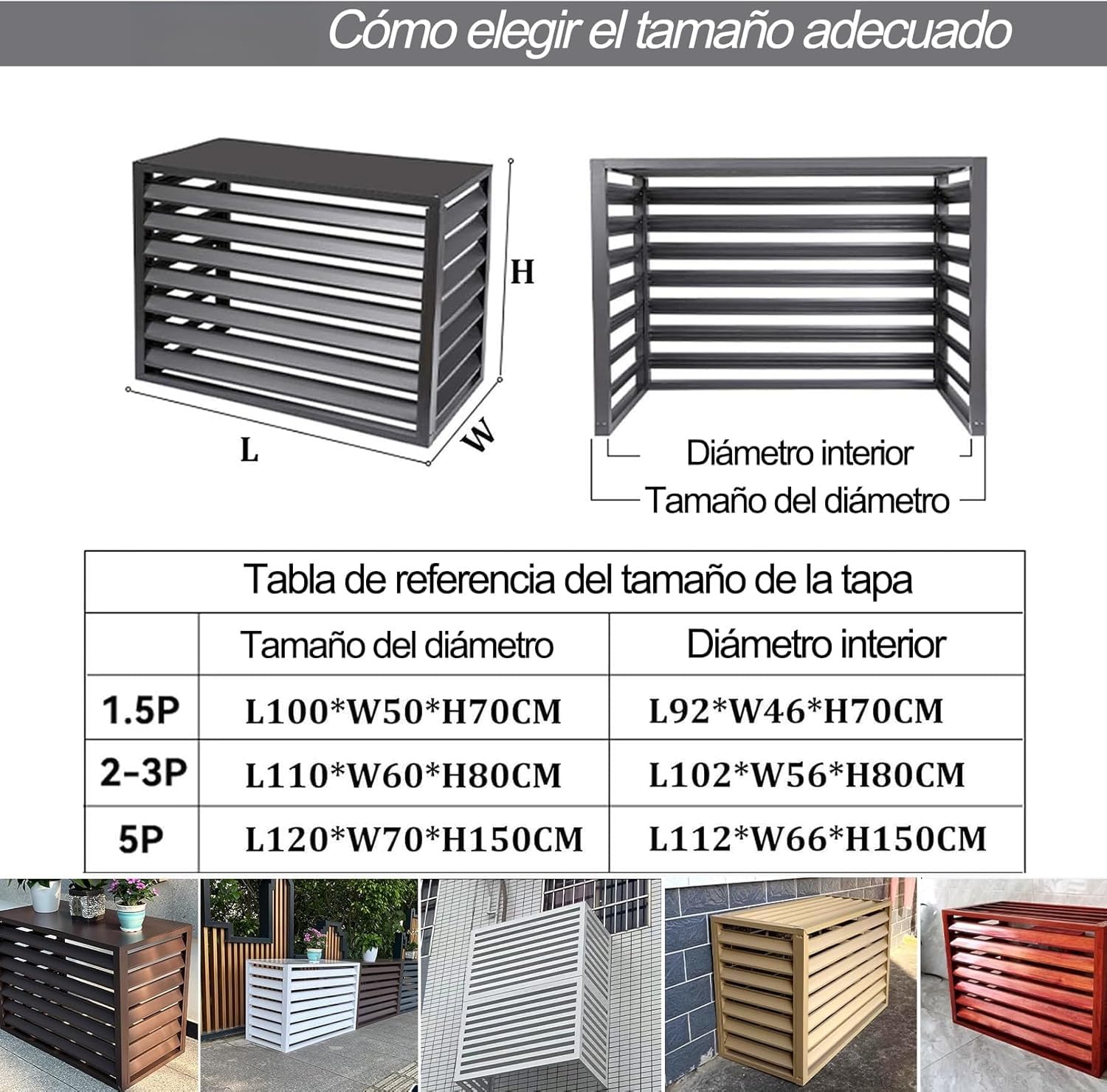 100*70*50(1.5P) cubierta aire acondicionado exterior Rejilla Para Aire Acondicionado Aluminio Puesto De Flores Impermeable ​Persianas Estante Para Plantas de alta capacidad de carga