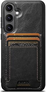 Magnetic Case for Samsung Galaxy S26 Ultra/S26 Plus, Detachable Wallet Card Holder Case Retro Oil Wax Pattern Leather Cover (S26 Ultra,Black)