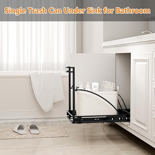 Miniatura 4 de ANASTA Bote de basura extraíble debajo del gabinete, cierre suave debajo del fregadero extraíble para encimera de cocina, requiere una apertura de