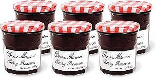 Bonne Maman Cherry Preserves, 13 oz Glass Jars (Pack of 6) – Non-GMO, Made with Simple Ingredients