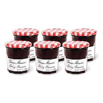 Bonne Maman Cherry Preserves, 13 oz Glass Jars Pack of 6 Non-GMO, Made with Simple Ingredients