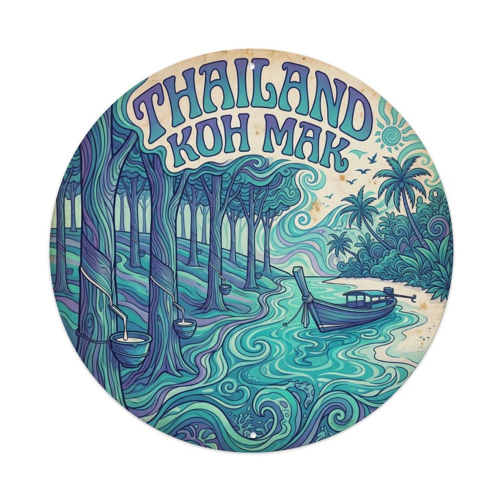 Thailand Koh Mak Coastal Escape Beach Destination Metal Tin Sign