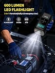 6000A Booster Pack Jump Starter with Air Compressor, Car Booster Battery Pack,10-in-1 Battery Power Pack 12V Jump Box with 160PSI Tire Inflator LED Light and Jumper Cables (10L Diesel All Cars)