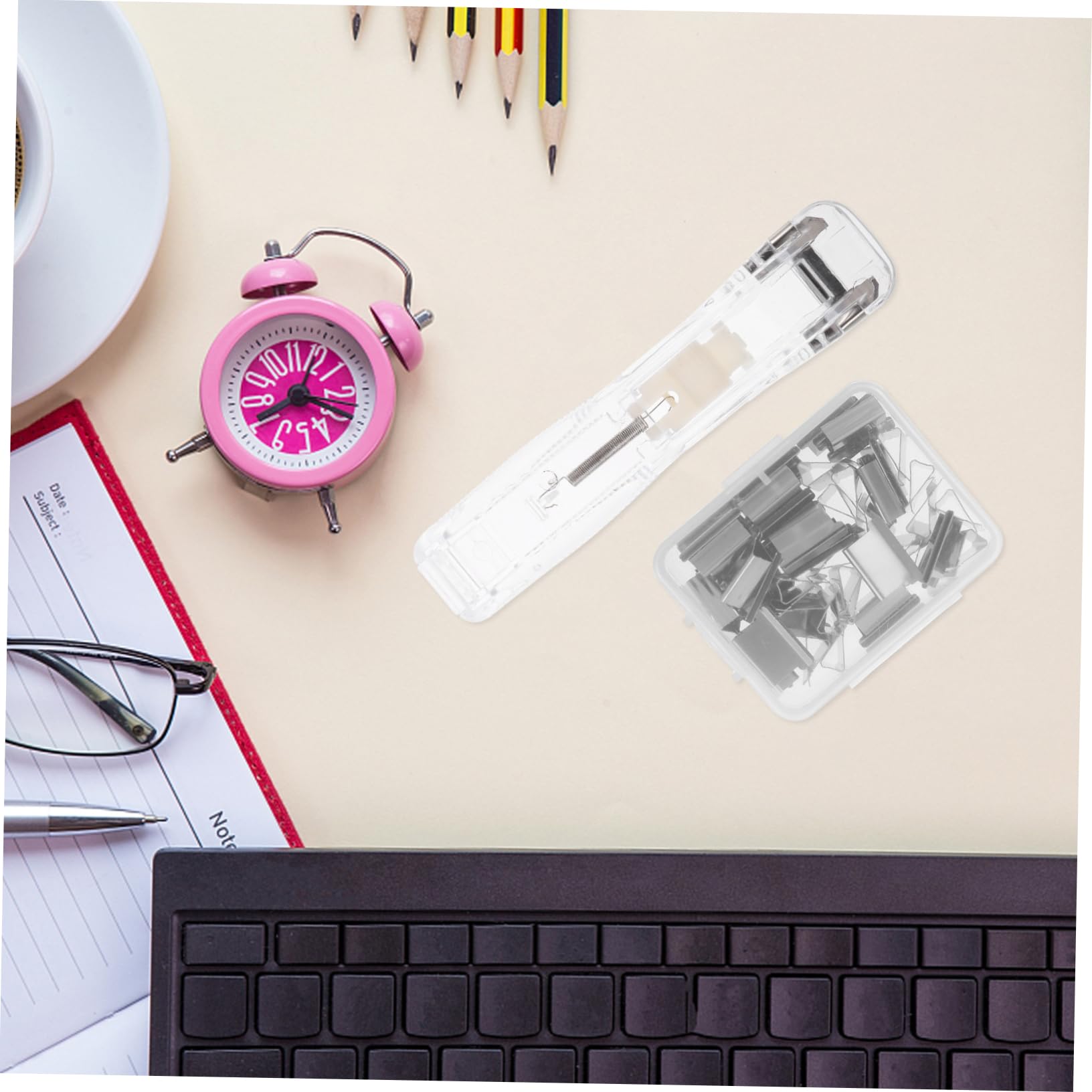 DOITOOL 4 Set Spillatrice Ufficio Rilegatura Graffette Kit Raccoglitore per Documenti Facile Usare e Portatile per Casa Scuola e Ufficio