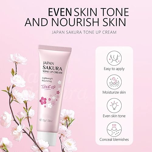 Miniatura 6 de Crema hidratante facial para tonificar, Sakura Essence Glow Crema hidratante facial de 1.06 onzas líquidas, piel seca y suave, ligera, nutritiva,