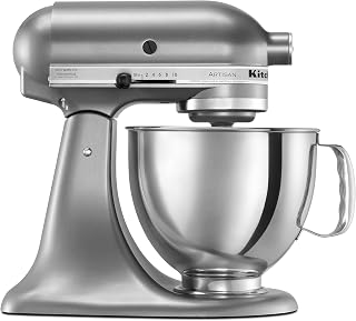 KitchenAid Artisan 5 Quart Tilt-Head Stand Mixer with Pouring Shield KSM150PS Contour Silver - Powerful Baking Beast