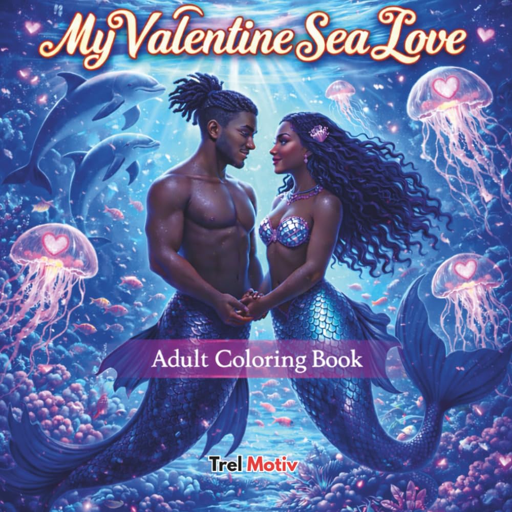 My Valentine Sea Love: Adult Coloring Book
