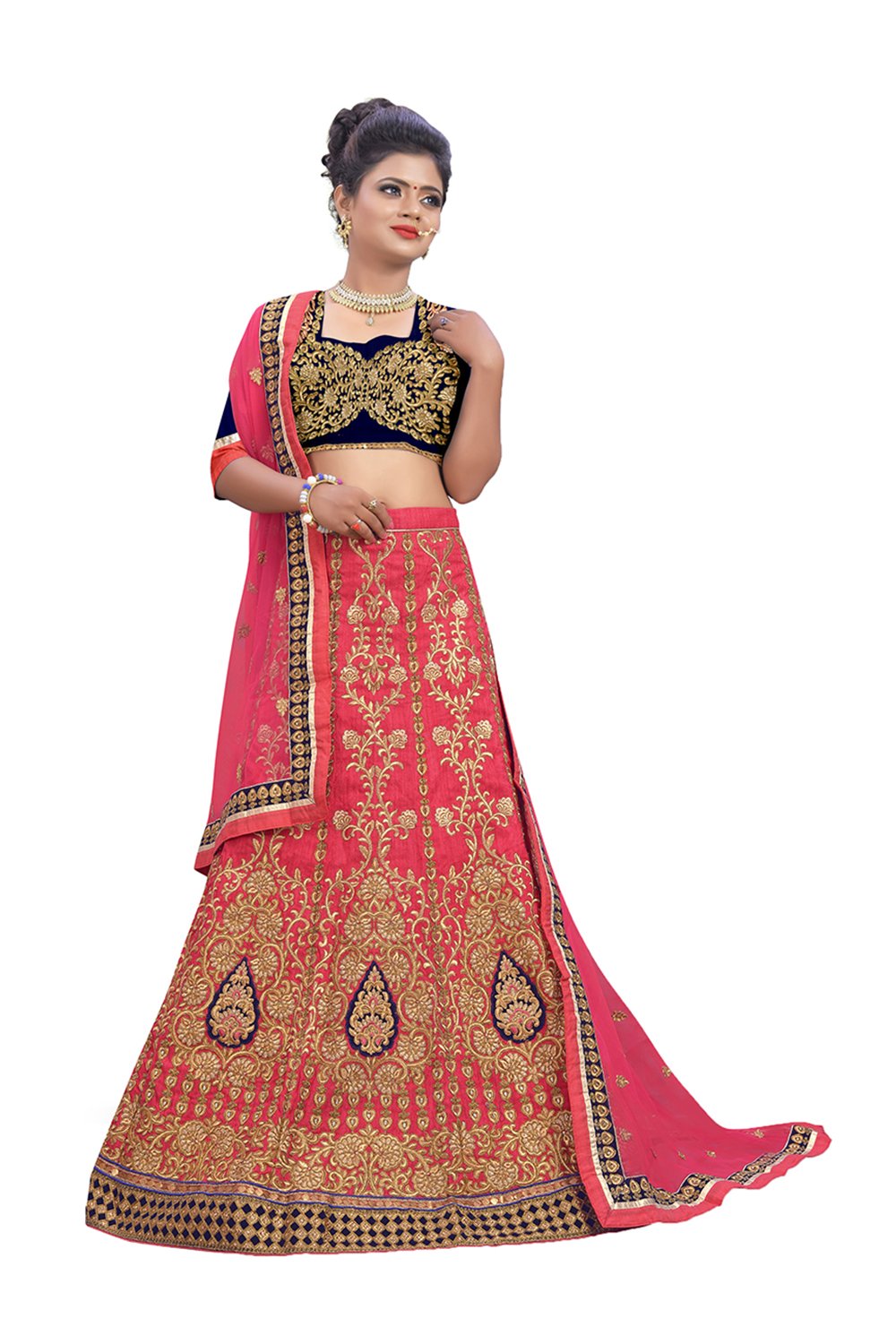 Aashima Fab Store Indian Designer Partywear Ethnic Traditional Royal Pink Lehenga Choli In Royal Pink Heavy Silk