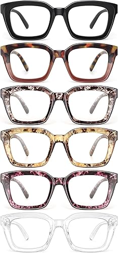miyya Lentes de lectura elegantes para mujer, anteojos de tramposos, lectores de luz azul de gran tamaño, anteojos de ojos de moda