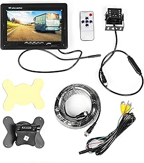 Câmera reversa, visão noturna de 7 pol. IPS, AHD à prova d'água para carro, câmera de backup para trailer para caminhão para carro para coleta de ônibus